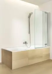 Glass curtain for the bathroom in the interior