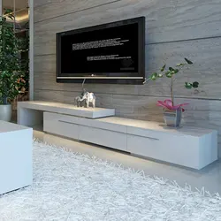 Long TV stands in the living room photo modern