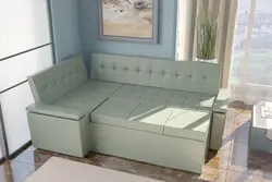 Sofa in the kitchen with a sleeping place photo