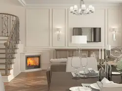 Living room kitchen design in a townhouse