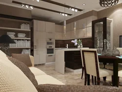Living room kitchen design in a townhouse