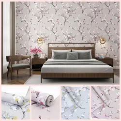 Photo of bedrooms with sakura wallpaper
