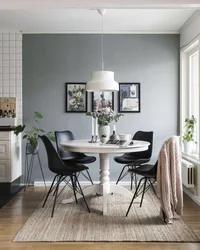 Gray Table In The Kitchen Interior Photo