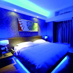 LED strip in the bedroom photo