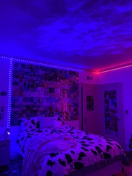 LED strip in the bedroom photo