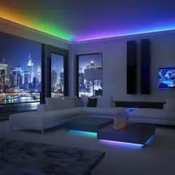 LED Strip In The Bedroom Photo