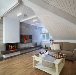 Living room in the attic design photo