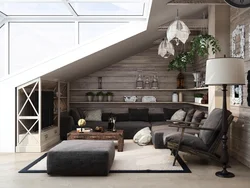 Living room in the attic design photo