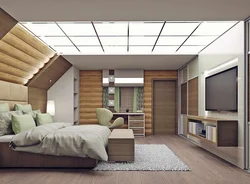 Living room in the attic design photo