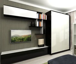 Photo Of Wardrobes In The Living Room With TV