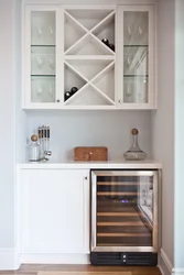 Wall cabinets for the kitchen with glass in the interior