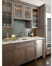 Wall cabinets for the kitchen with glass in the interior