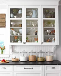 Wall Cabinets For The Kitchen With Glass In The Interior