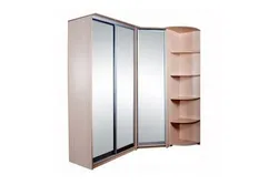 Corner Wardrobe For Clothes In The Bedroom With A Mirror Photo