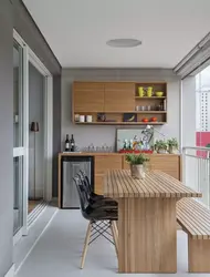 Studio Apartment Design Kitchen On The Balcony