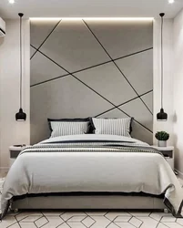 Wall Behind The Bed In The Bedroom Modern Design