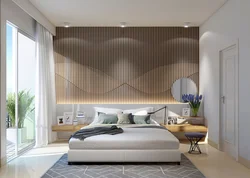 Стена за кроватью в спальне дизайн современный