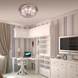 White bedroom design for teenager