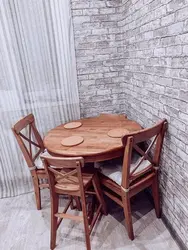 Круглый стол в маленькой кухне реальные фото