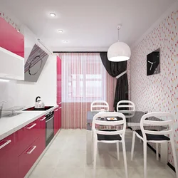 Kitchens in apartments on one wall photo