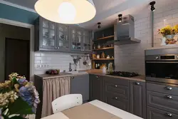 Kitchens in apartments on one wall photo