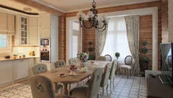 Wooden dining room kitchen design