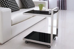 Coffee table on wheels for the living room photo