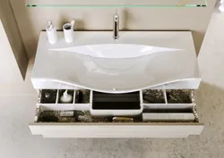 Раковина с тумбой для ванной 80 см фото