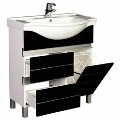 Sink with bathroom cabinet 80 cm photo