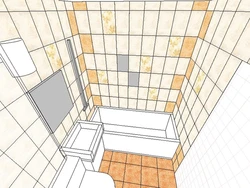 Design project laying out tiles in the bathroom