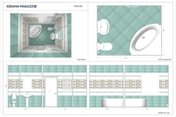 Дизайн проект раскладка плитки в ванной