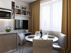 Kitchen design with refrigerator and sofa