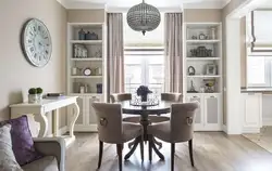 Photo of a kitchen with a dining table by the window