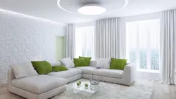 Photo of a living room in a modern style in white