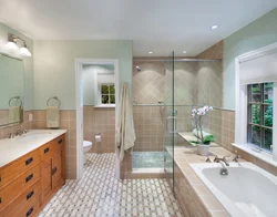 Shower And Bath In One Room Photo