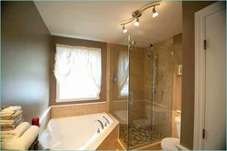 Душевая и ванна в одной комнате фото