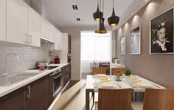 Example of a kitchen interior on one wall