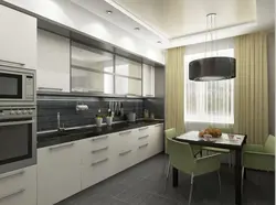 Example of a kitchen interior on one wall