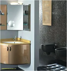 Corner sinks photo for bathroom with cabinet