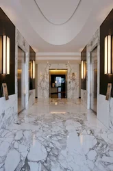 Marble on the wall in the hallway interior