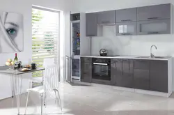 Photo of kitchens color graphite with white