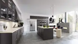 Photo of kitchens color graphite with white