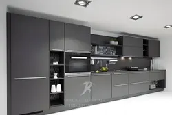 Photo of kitchens color graphite with white