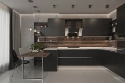 Photo of kitchens color graphite with white