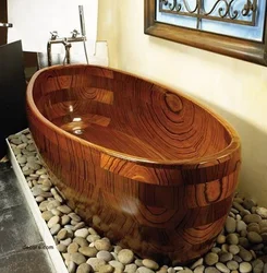 Wooden bath design photo