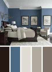 Wall color combinations in the bedroom interior