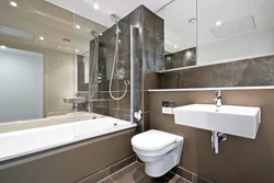 Bathroom design with built-in bathtub