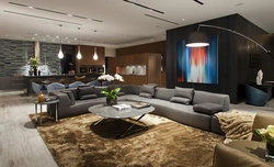 Large living room photo in the house interior