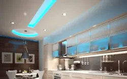 Светодиодный потолок кухня фото