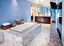 Blue marble bathroom design